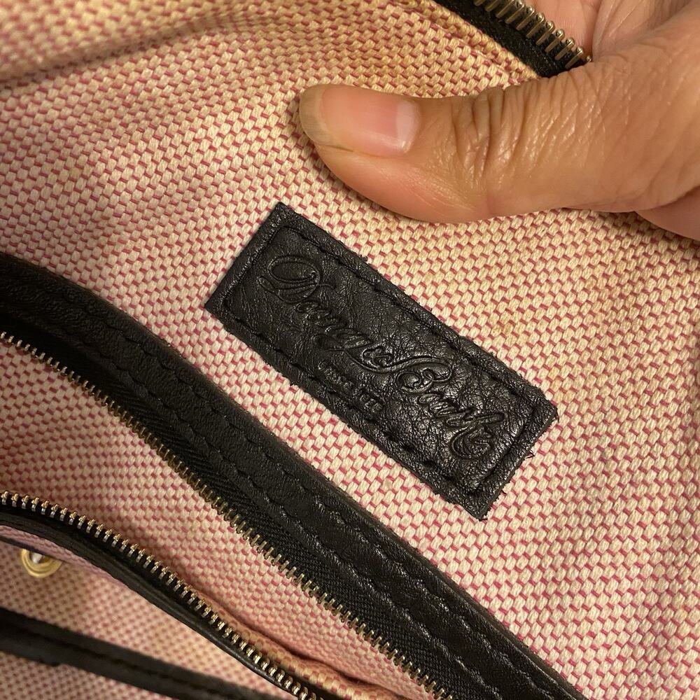 VTG 90s Dooney & Bourke BlackPebble Leather ToteBag Crossbody GoldTone Hardware - Picture 3 of 15